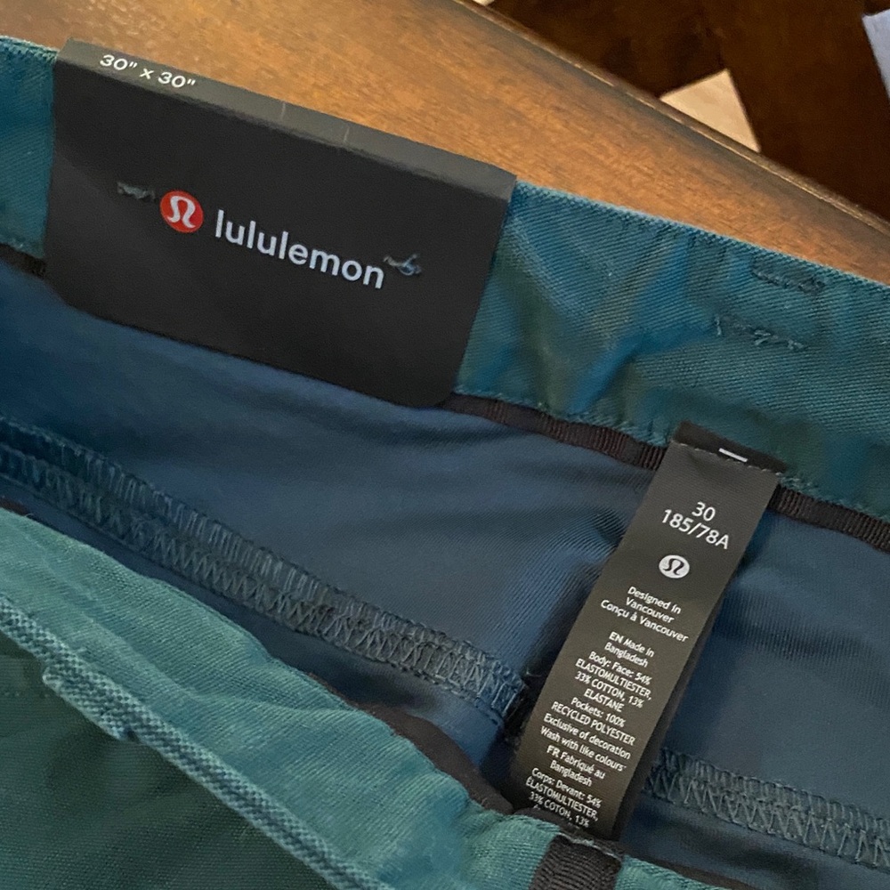 lululemon athletica Men's ABC Pant Classic Utilitech 30x30 NWT Green Jewel color - Picture 4 of 5